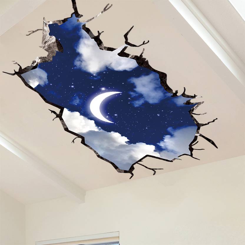 Flipkart SmartBuy 105 cm 3D Wall Stickers Sky Moon Interior Ceiling