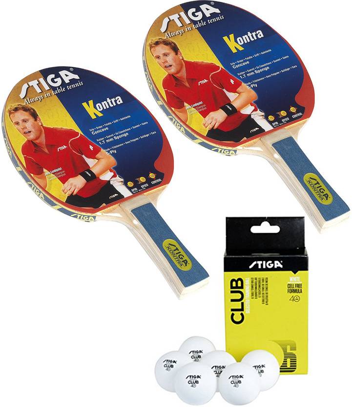 COSCO Stiga 2 Kontra Table Tennis Bat With Club 40+ ball Table Tennis Kit Buy COSCO Stiga 2