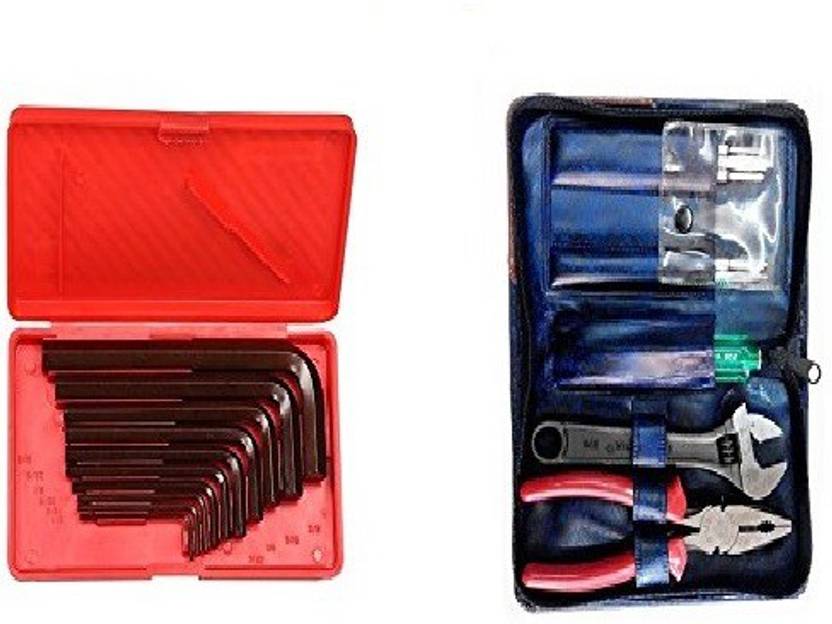 TAPARIA Taparia 1001 Universal Tool Kit + Allen Key Set( Inch sizes) 10Pieces Brown Finish