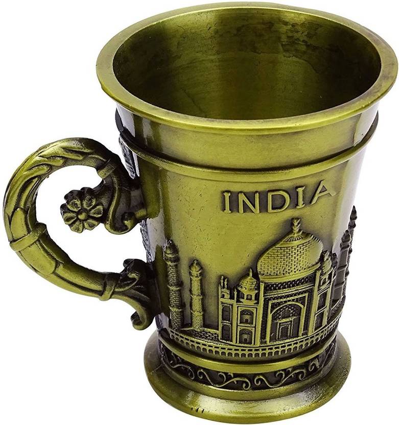Taj Mahal India Souvenir Shot Glass Copper Design - 3.5 Inch Collectible Drinkware For Home Bar