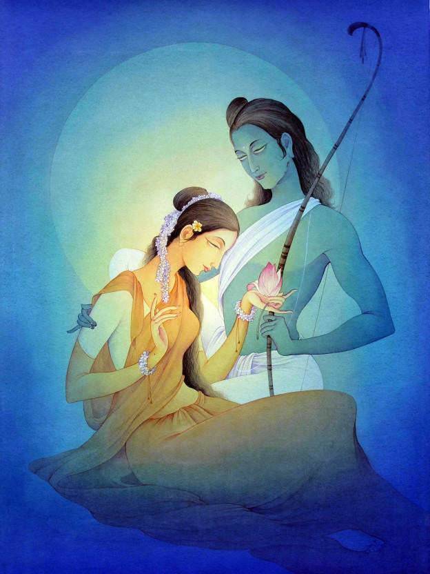 KumkumArts Radha Kirshna And Shiv Parvati Poster 12 x 18 Inch, HD