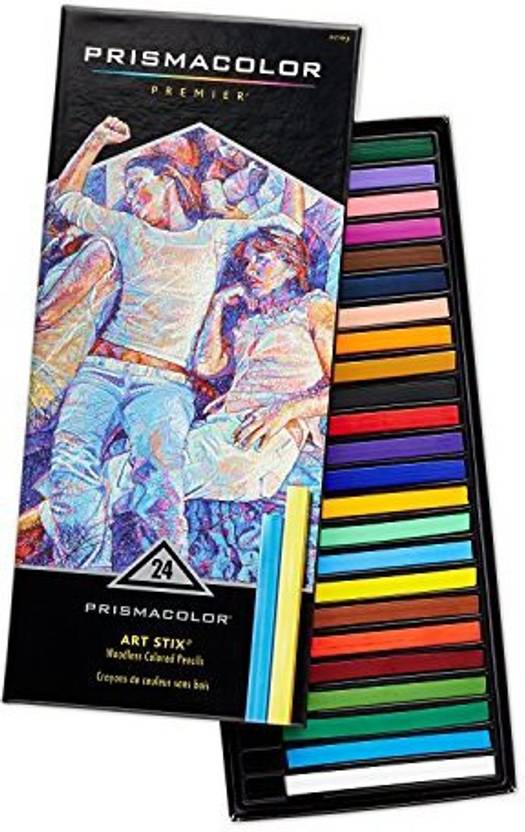 PRISMACOLOR 2163 Premier Art Stix Woodless Colored Pencils, 24Count