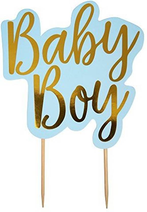 Neviti Pattern Works Cake Topper Baby Boy, Blue Pattern Works