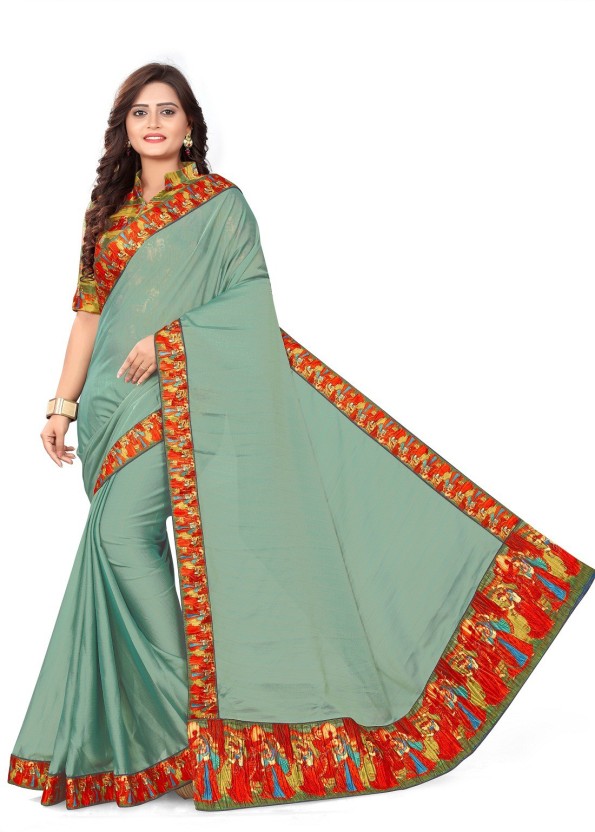 Buy Arriva Fab Self Design Bollywood Georgette Light Green Sarees ...