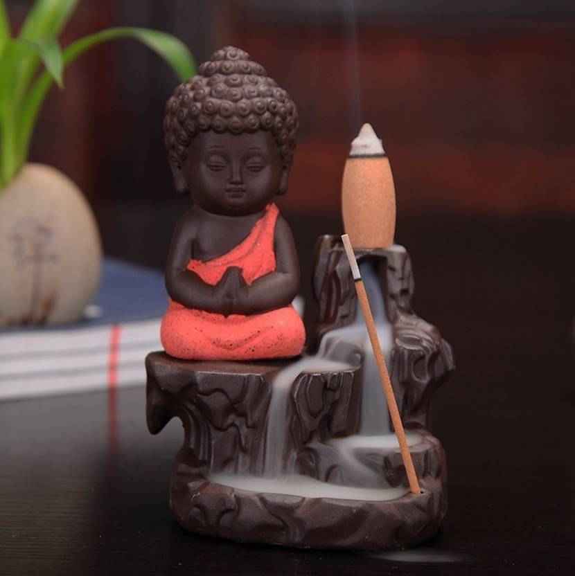 Jaipuri Craft Meditating Monk Buddha Decorative Showpiece  -  12 cm