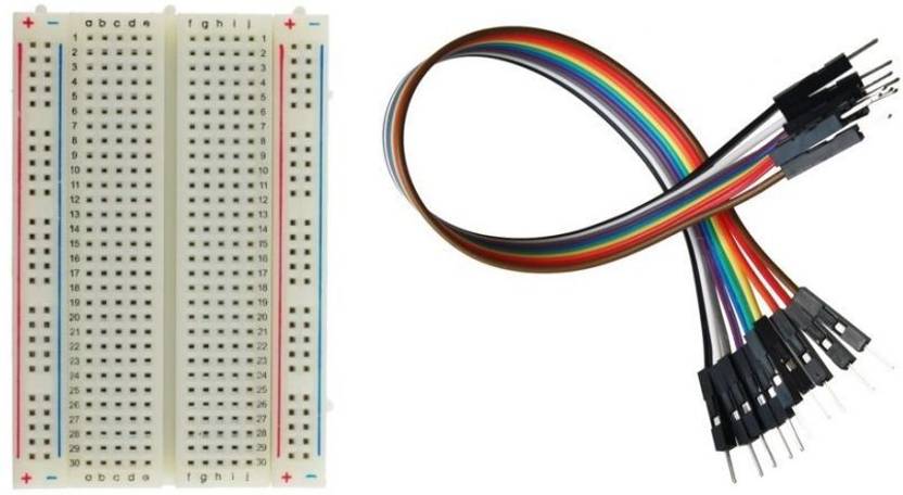 Technical hut Solderless Breadboard 400 Contacts Tie points With Jumper Wires Interconnect Electronic Hobby Kit