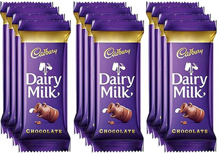 Cadbury Dairy Milk Chocolate Bar, 55 g Maha Pack (Pack of 12) Bars