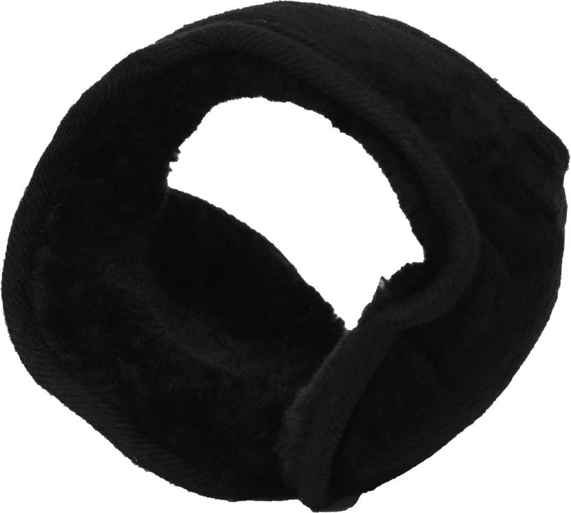 FabSeasons Black Headwear Faux Fur Ear Muffs / Ear Warmers - Behind The Head Style Winter Earmuffs for Men & Women Ear Muff