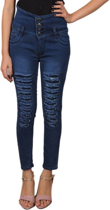 A-Okay Women Slim Mid Rise Dark Blue Jeans