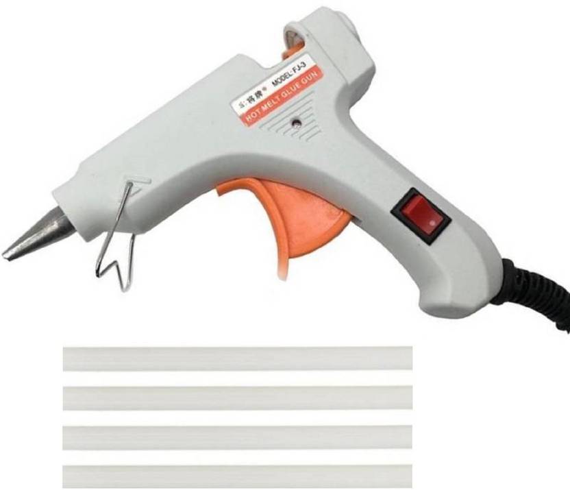 bandook 20 Watt With 04 Glue Sticks Hot Melt Glue Gun White Color With Power Indicator For Art and Cra...
