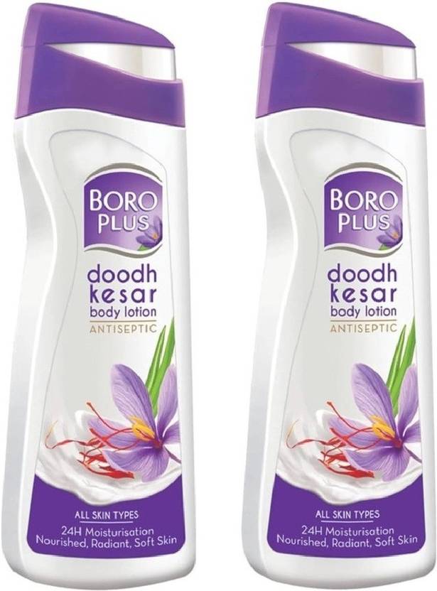 BOROPLUS Body Lotion DOODH KESAR Moisturizing Lotion, Antiseptic For Soft Skin 300ml x 2 (600 ml)