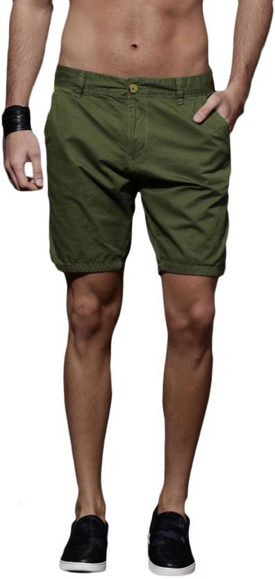 Roadster Solid Men Green Chino Shorts - Buy Roadster Solid Men Green ...