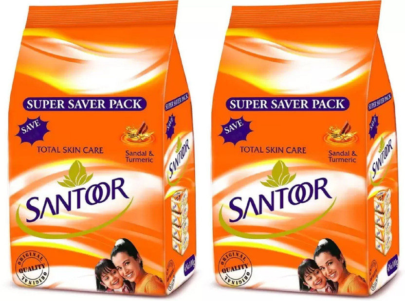 Santoor Sandal and Turmeric Soap Super Saver Family Pack 100g x