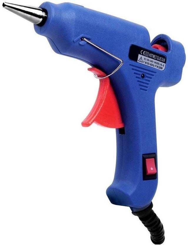 bandook NEW BLUE MINI HOT GLUE GUN 10 WATT ON OFF SWITCH AND INDICATOR WITH ONLY 5 STICKS Standard Temperature Corded Glue Gun (7 mm) Standard Temperature Corded Glue Gun