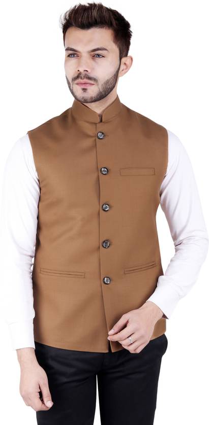 Badoliyasons Men Solid Nehru Jacket