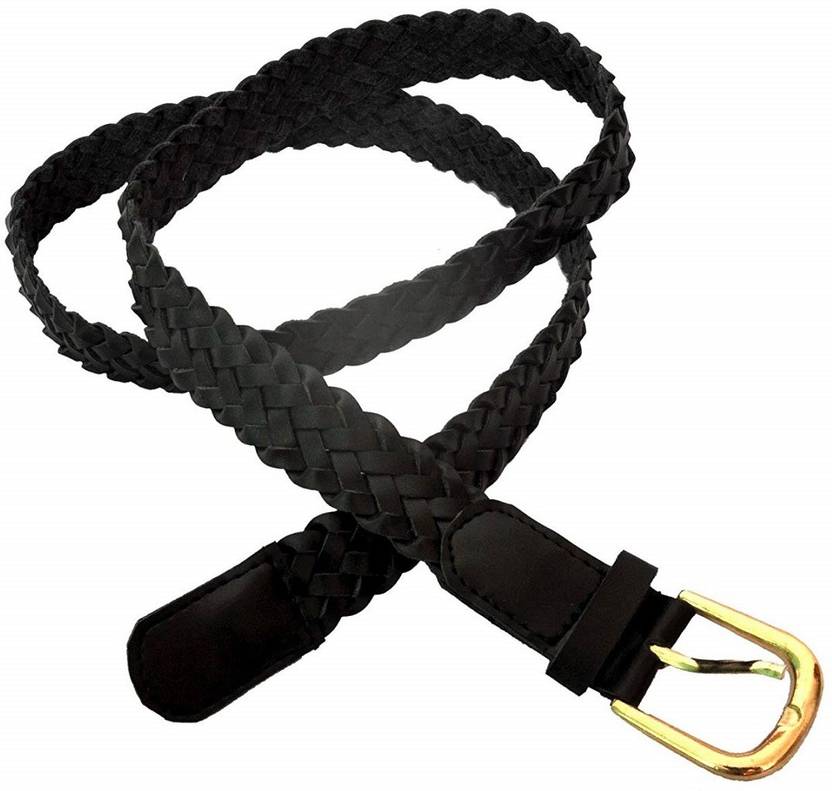 Women Casual Black Artificial Leather Belt