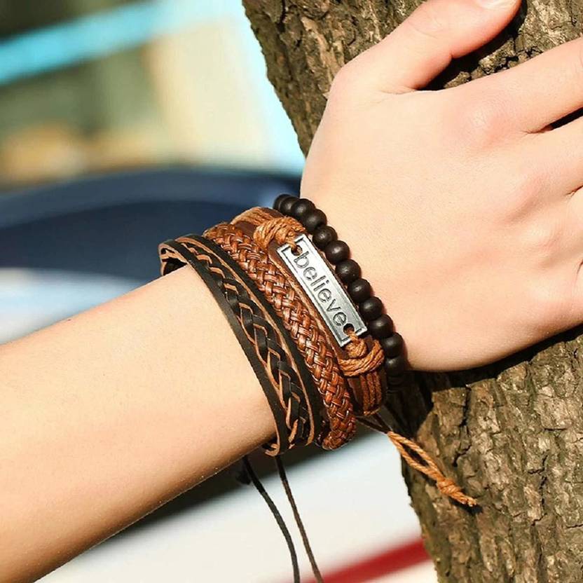 Leather Bracelet  (Pack of 4)