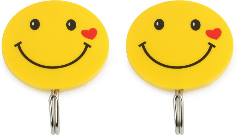 BOSCO Self Adhesive Smiley Face Hook - Set of 2 Pcs Hook 1
