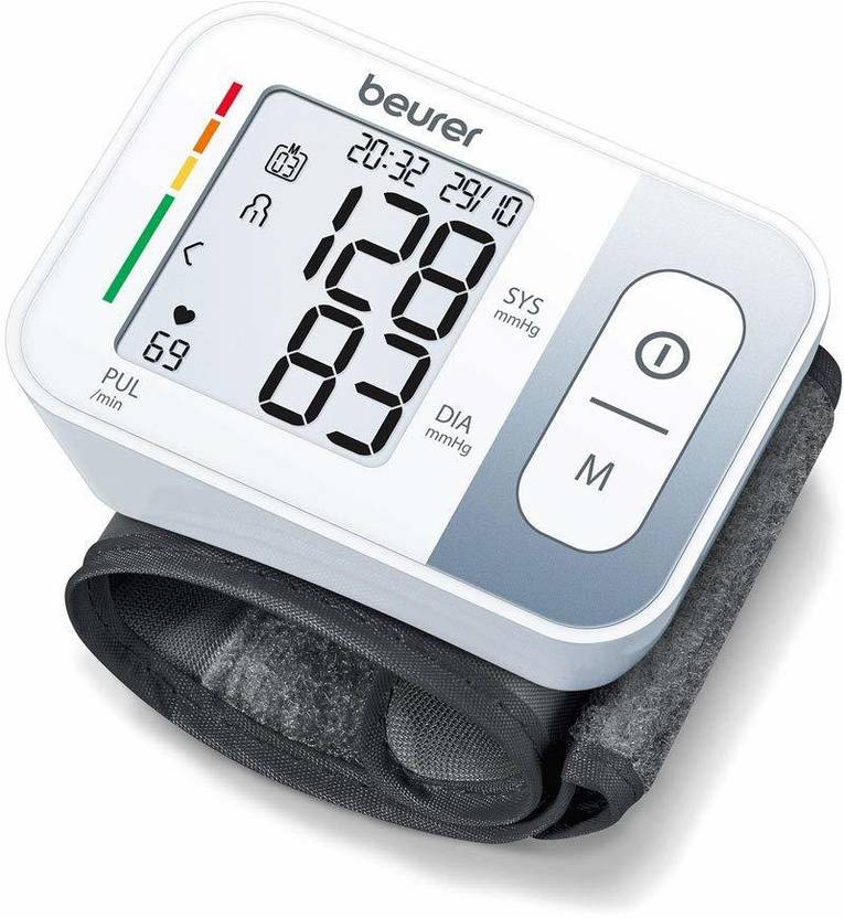 Beurer BC 28 Wrist Fully automatic blood pressure and pulse measurement on wrist blood pressure monitor with 5 years warranty ( carry case included ) Bp Monitor  (White)