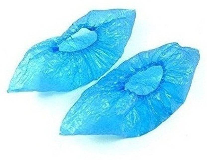 Stylewell Pack Of 25 Pair Comfort Disposable Shoe Cover Polyester Plastic Blue Boots Shoe Cover, Toes Shoe Cover, High Ankle Shoe Cover, Flat Shoe Cover
