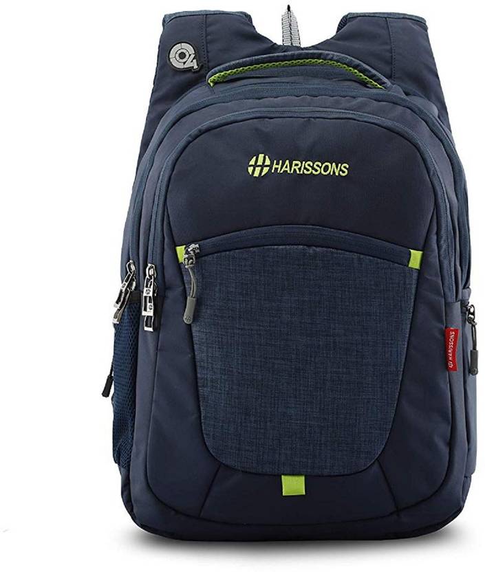 HARISSONS Delta Navy Blue Neon Green Casual Laptop Backpack 39 L Laptop
