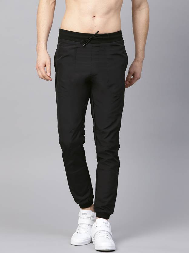 Size L HRX by Hrithik Roshan Men Solid Black Track Pants at Best