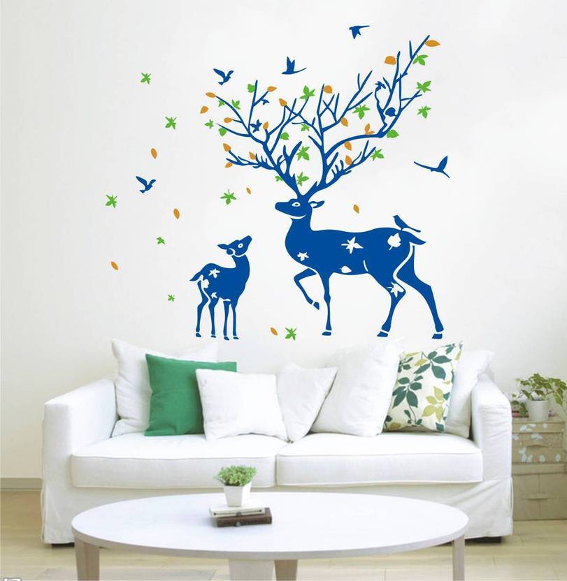 Flipkart SmartBuy 97 cm Wall Decals ' Mom And Little Deer ' Self
