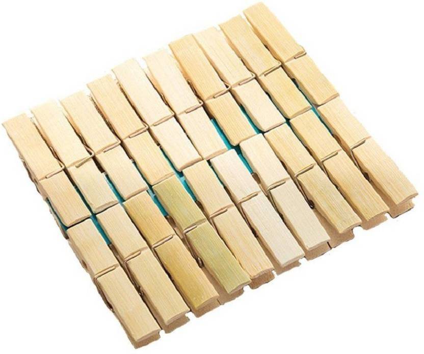 Autorepute Wooden Clips Bamboo Cloth Pegs Set of 20 Clips Decoration, Art, Hanging Pictures Wooden Cloth Clips