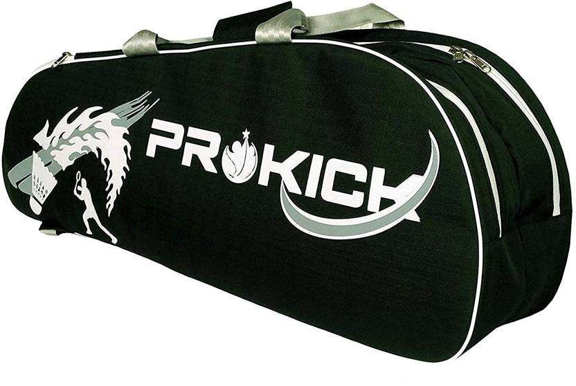 Prokick Double Zipper Badminton/Tennis Kit Bag with Shoe Compartment, Green Buy Prokick Double