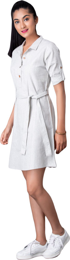 Voonik Women A-line Grey Dress - Buy 