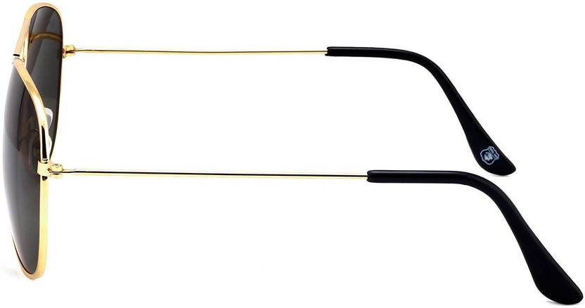 Mirrored Aviator Sunglasses (Free Size)  (For Men, Black, Golden)