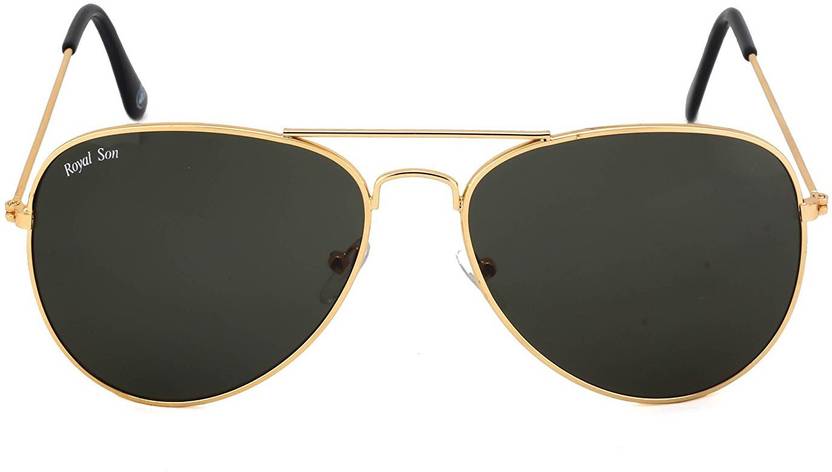Mirrored Aviator Sunglasses (Free Size)  (For Men, Black, Golden)