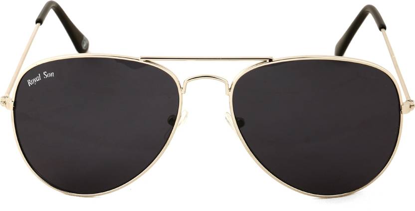 Mirrored Aviator Sunglasses (58)  (For Men, Black)