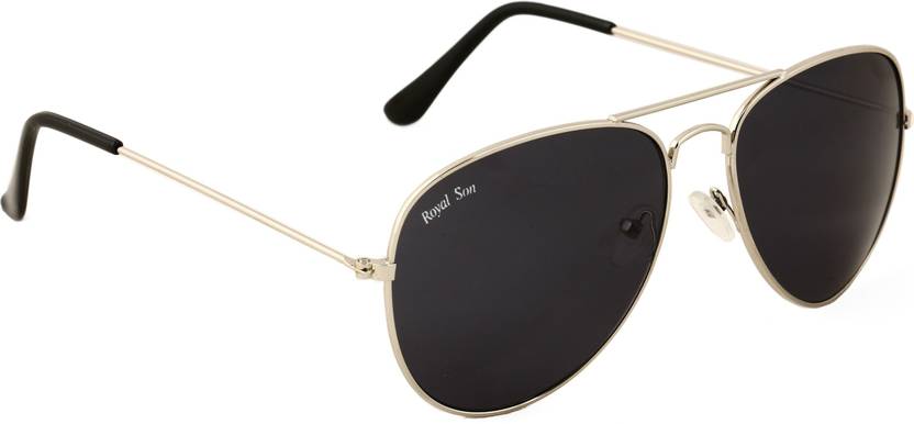 Mirrored Aviator Sunglasses (58)  (For Men, Black)