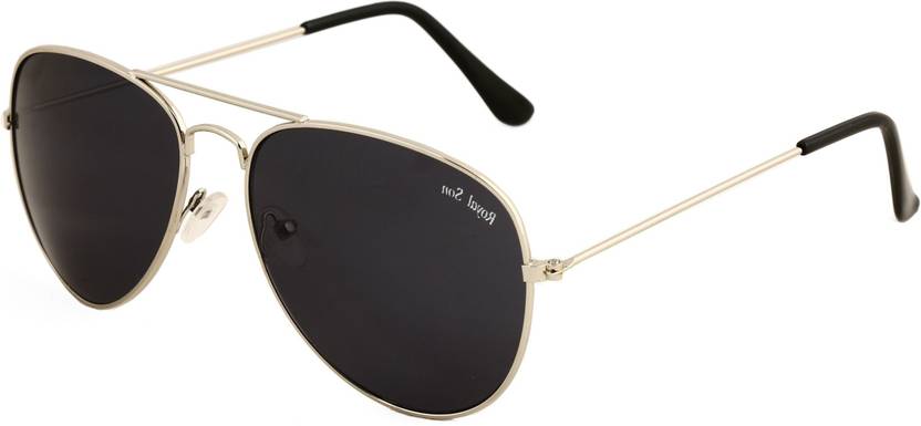 Mirrored Aviator Sunglasses (58)  (For Men, Black)