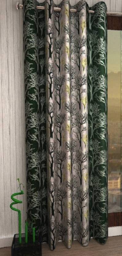 Styletex 213 cm (7 ft) Door Polyester Semi Transparent Curtain Single Curtain