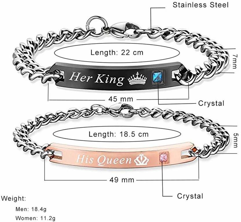 Stainless Steel Crystal Gold-plated Bracelet  (Pack of 2)