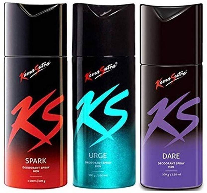 ks SPARK URGE DARE Body Spray For Men & Women (450 ml, Pack of 3