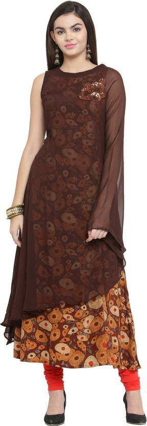 AD4U Solid Viscose Rayon A-line Kurta for Women