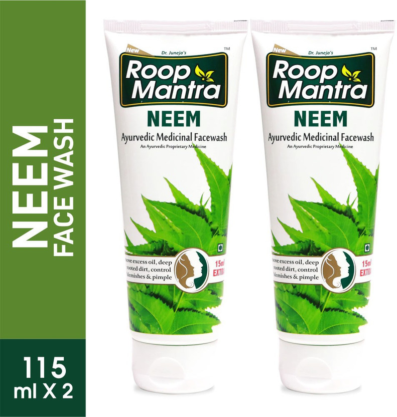 Roop Mantra Neem  115ml, Pack of 2 - Facewash for Acne & Pimples