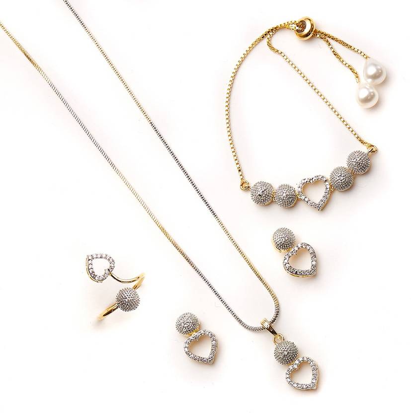 KENNICE Alloy Gold-plated Gold, Silver Jewellery Set