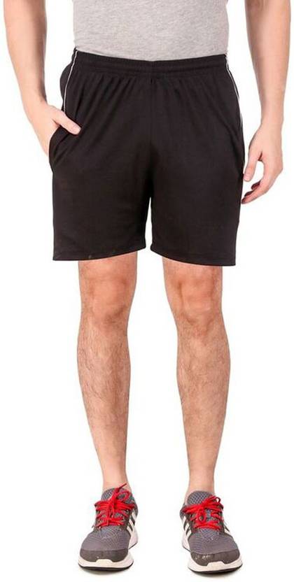 Tempest Solid Men Black Gym Shorts