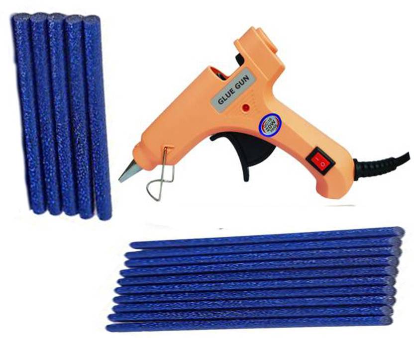 glun iwill Pink Glue gun with 15 blue glitter stick (leak proof