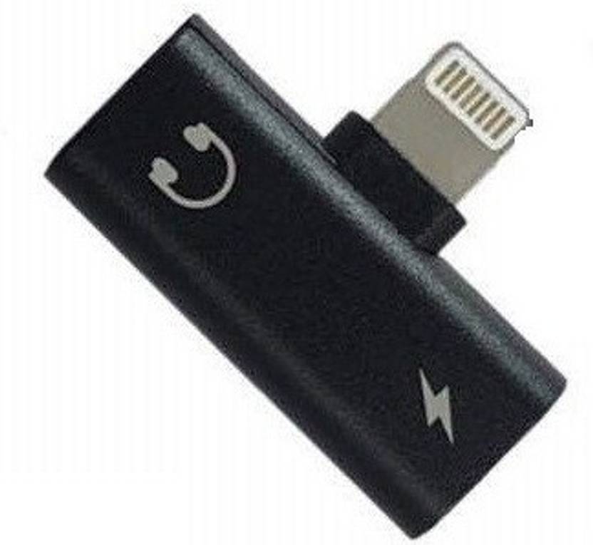 Freya Black LIGHTNING TO CHARGE AND AUDIO SPLITTER USB Adapter Phone