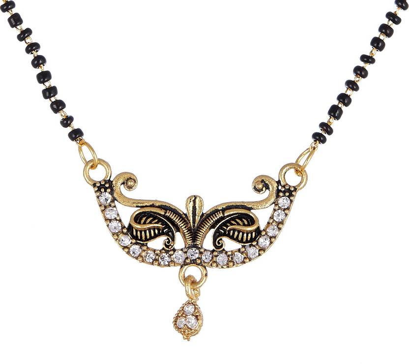 Aazeen Women's Pride Designer Gold Plated Mangalsutra Pendant with Chain for Women Alloy Mangalsutra