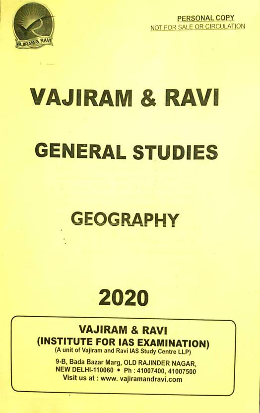 Vajiram & Ravi Geography Printed Notes [2020] Yellow Book Buy