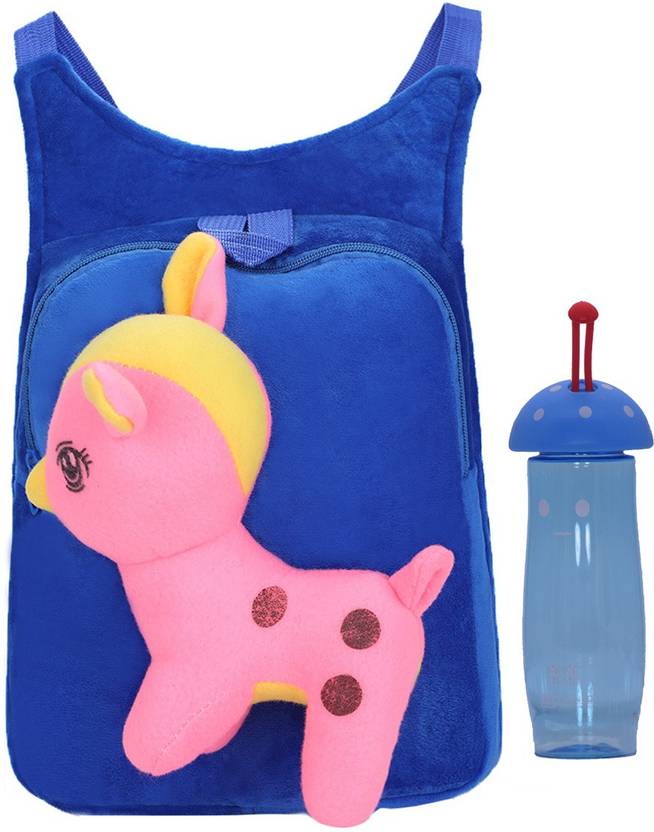 Tinytot TBB026_03B2 Blue Velvet School Backpack Waterproof School Bag