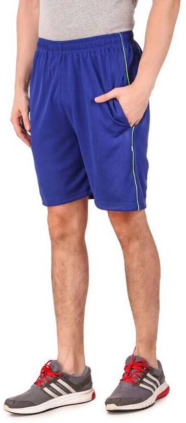 Tempest Solid Men Blue Gym Shorts