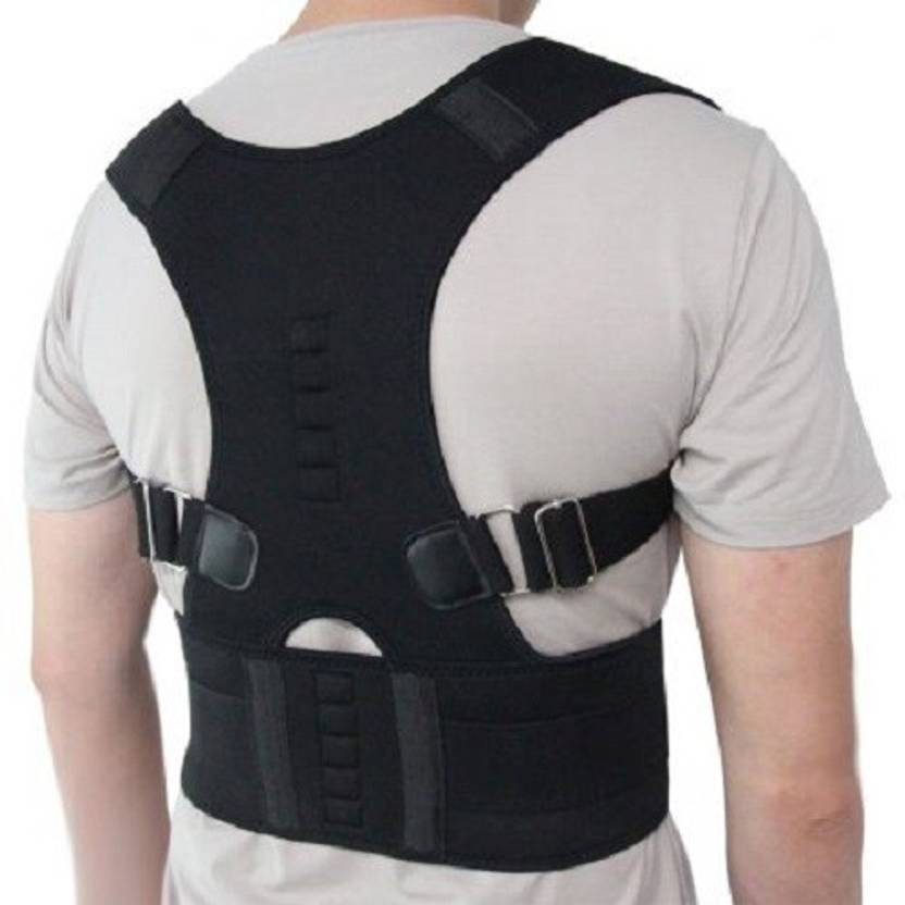 Aksharkunj Black Posture Back Support For Neck & Back Pain Relief Back Support Posture Corrector