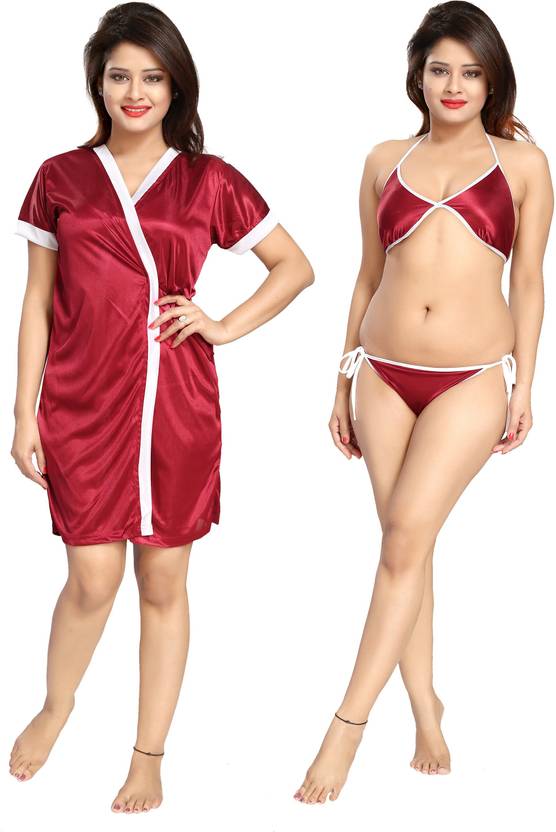 Babesa Women Robe and Lingerie Set